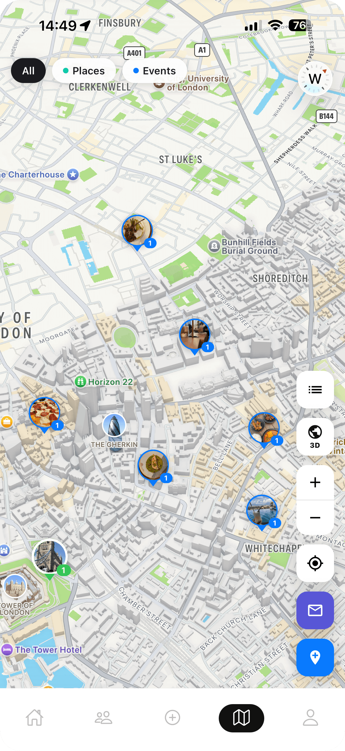 Swipemapp map screen